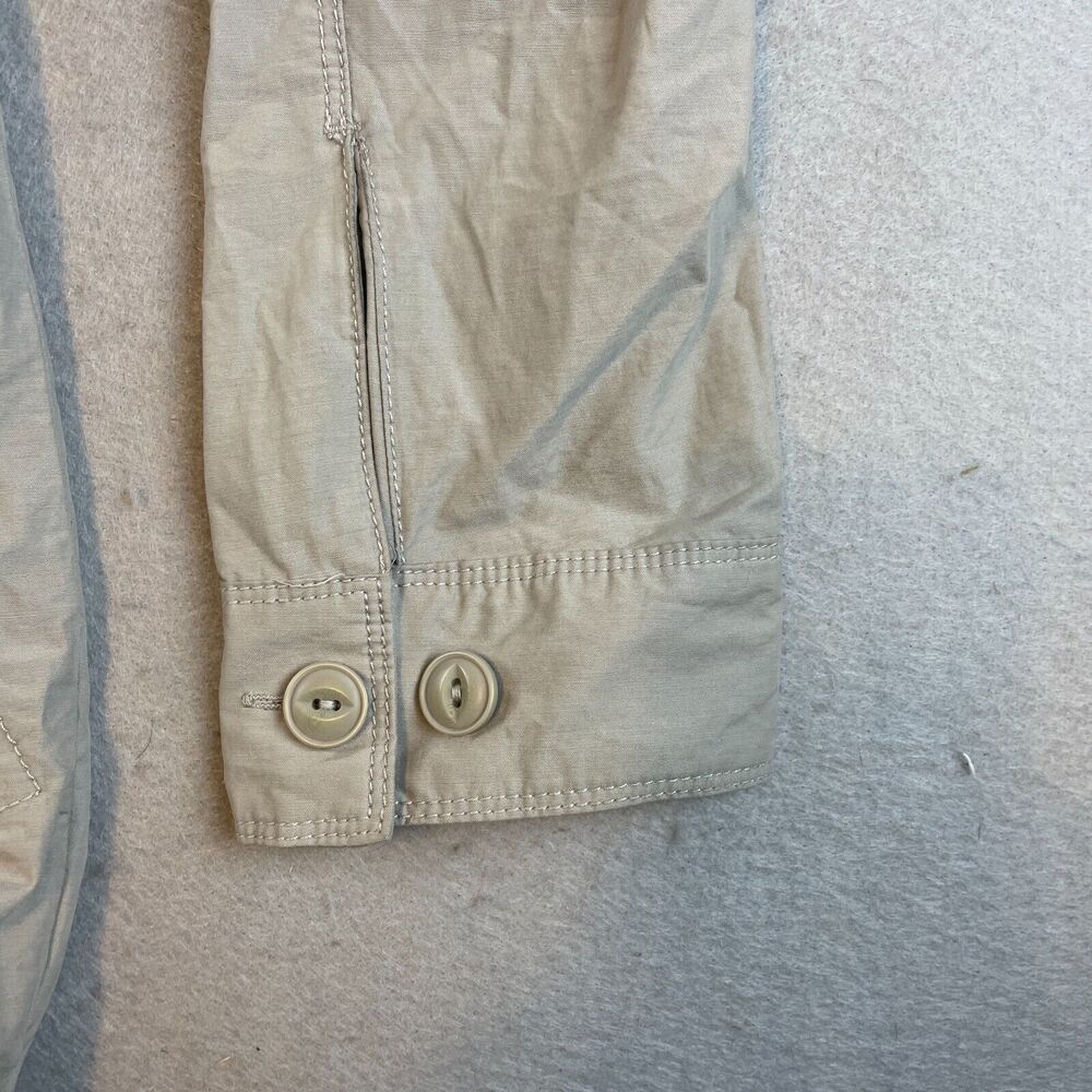 Columbia Womens Hiking Long Rain Jacket Sz XS Khaki Beige Zip Hood Cinch - Picture 4 of 16